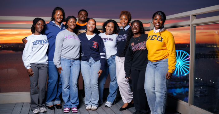College students standing together